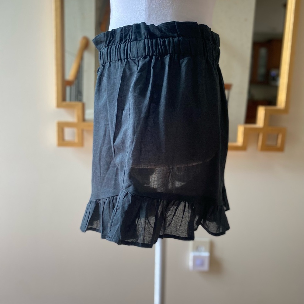 J Crew Cotton voile ruffle beach short black small - Picture 6 of 15